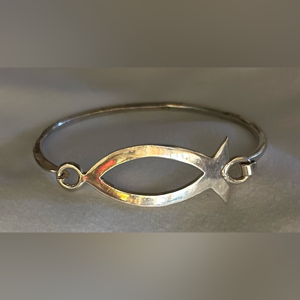 Sterling Silver Jesus Fish Bracelet